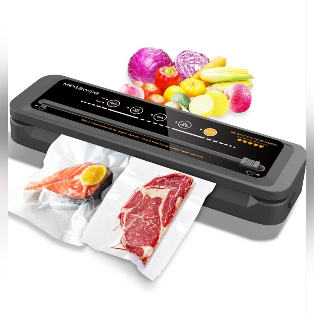 MegaWise 80kpa Vacuum Sealer Machine Powerful but Compact, Bags and Cutter